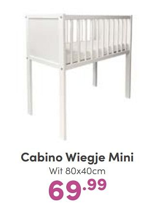 Aanbiedingen Cabino wiegje mini wit - Cabino - Geldig van 18/09/2022 tot 24/09/2022 bij Baby & Tiener Megastore