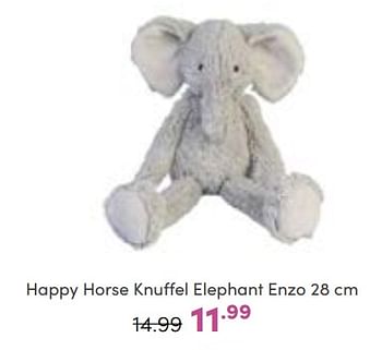 Aanbiedingen Happy horse knuffel elephant enzo - Happy Horse - Geldig van 18/09/2022 tot 24/09/2022 bij Baby & Tiener Megastore