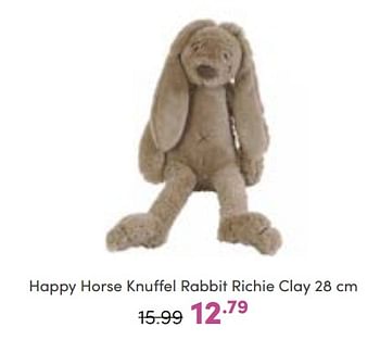 Aanbiedingen Happy horse knuffel rabbit richie clay - Happy Horse - Geldig van 18/09/2022 tot 24/09/2022 bij Baby & Tiener Megastore