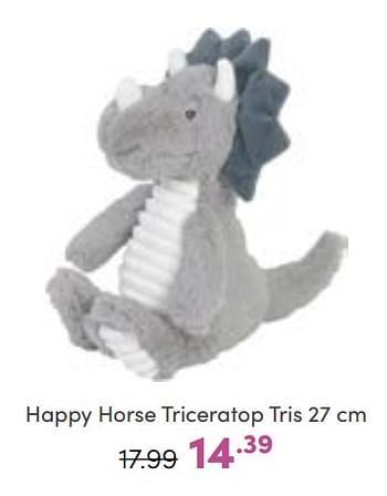 Aanbiedingen Happy horse triceratop tris - Happy Horse - Geldig van 18/09/2022 tot 24/09/2022 bij Baby & Tiener Megastore