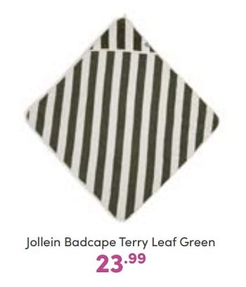 Aanbiedingen Jollein badcape terry leaf green - Jollein - Geldig van 18/09/2022 tot 24/09/2022 bij Baby & Tiener Megastore