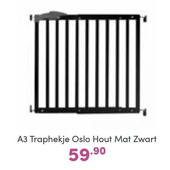 Aanbiedingen A3 traphekje oslo hout mat zwart - A3 Baby - Geldig van 18/09/2022 tot 24/09/2022 bij Baby & Tiener Megastore