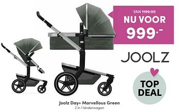 Aanbiedingen Joolz day+ marvellous green 2 in 1 kinderwagen - Joolz - Geldig van 18/09/2022 tot 24/09/2022 bij Baby & Tiener Megastore