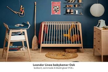 Aanbiedingen Leander linea babykamer oak - Leander - Geldig van 18/09/2022 tot 24/09/2022 bij Baby & Tiener Megastore