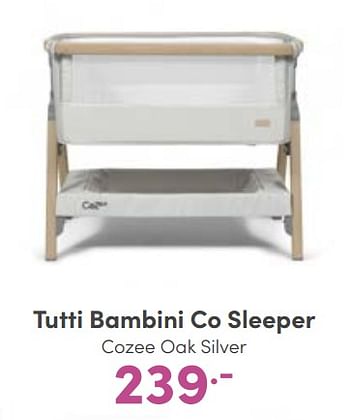 Aanbiedingen Tutti bambini co sleeper cozee oak silver - Tutti Bambini  - Geldig van 18/09/2022 tot 24/09/2022 bij Baby & Tiener Megastore