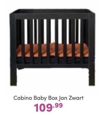 Aanbiedingen Cabino baby box jan zwart - Cabino - Geldig van 18/09/2022 tot 24/09/2022 bij Baby & Tiener Megastore