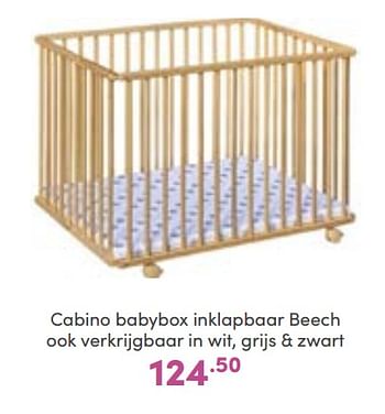 Aanbiedingen Cabino babybox inklapbaar beech - Cabino - Geldig van 18/09/2022 tot 24/09/2022 bij Baby & Tiener Megastore