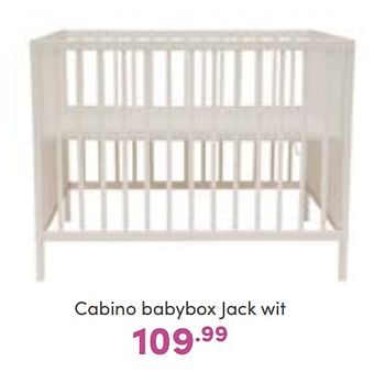 Aanbiedingen Cabino babybox jack wit - Cabino - Geldig van 18/09/2022 tot 24/09/2022 bij Baby & Tiener Megastore
