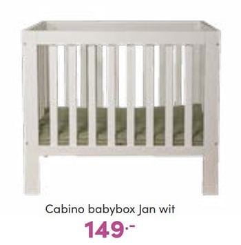 Aanbiedingen Cabino babybox jan wit - Cabino - Geldig van 18/09/2022 tot 24/09/2022 bij Baby & Tiener Megastore