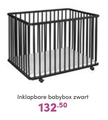 Aanbiedingen Inklapbare babybox zwart - Huismerk - Baby &amp; Tiener Megastore - Geldig van 18/09/2022 tot 24/09/2022 bij Baby & Tiener Megastore