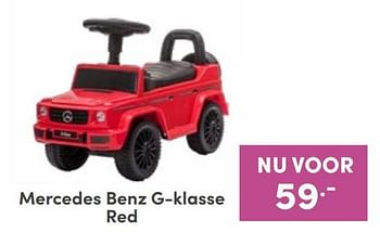 Aanbiedingen Mercedes benz g-klasse red - Huismerk - Baby &amp; Tiener Megastore - Geldig van 18/09/2022 tot 24/09/2022 bij Baby & Tiener Megastore