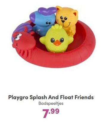 Aanbiedingen Playgro splash and float friends badspeeltjes - Playgro - Geldig van 18/09/2022 tot 24/09/2022 bij Baby & Tiener Megastore