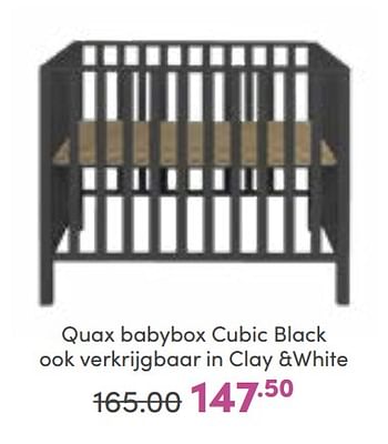 Aanbiedingen Quax babybox cubic black - Quax - Geldig van 18/09/2022 tot 24/09/2022 bij Baby & Tiener Megastore