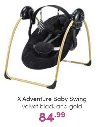 Aanbiedingen X adventure baby swing velvet black and gold - Xadventure - Geldig van 18/09/2022 tot 24/09/2022 bij Baby & Tiener Megastore