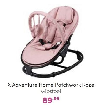 Aanbiedingen X adventure home patchwork roze wipstoel - Xadventure - Geldig van 18/09/2022 tot 24/09/2022 bij Baby & Tiener Megastore