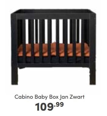 Aanbiedingen Cabino baby box jan zwart - Cabino - Geldig van 25/09/2022 tot 01/10/2022 bij Baby & Tiener Megastore