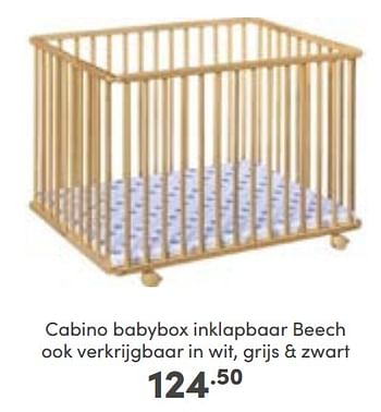 Aanbiedingen Cabino babybox inklapbaar beech - Cabino - Geldig van 25/09/2022 tot 01/10/2022 bij Baby & Tiener Megastore