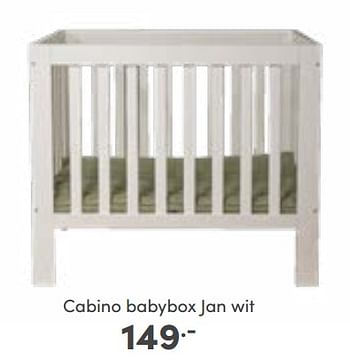 Aanbiedingen Cabino babybox jan wit - Cabino - Geldig van 25/09/2022 tot 01/10/2022 bij Baby & Tiener Megastore