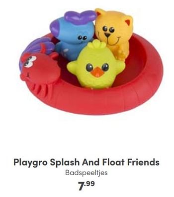 Aanbiedingen Playgro splash and float friends badspeeltjes - Playgro - Geldig van 25/09/2022 tot 01/10/2022 bij Baby & Tiener Megastore