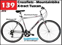 Aanbiedingen Crossfiets - mountainbike x-tract tuscan - X-tract - Geldig van 15/09/2022 tot 09/10/2022 bij Itek