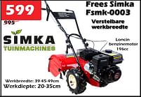 Aanbiedingen Frees simka fsmk-0003 - Simka Tuinmachines - Geldig van 15/09/2022 tot 09/10/2022 bij Itek