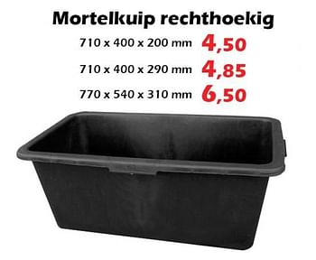 Aanbiedingen Mortelkuip rechthoekig - Huismerk - Itek - Geldig van 15/09/2022 tot 09/10/2022 bij Itek