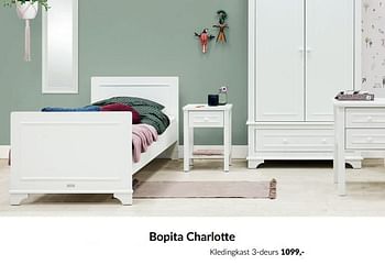 Aanbiedingen Bopita charlotte kledingkast 3-deurs - Bopita - Geldig van 14/09/2022 tot 17/10/2022 bij Babypark