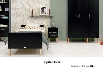 Aanbiedingen Bopita floris kledingkast 3-deurs - Bopita - Geldig van 14/09/2022 tot 17/10/2022 bij Babypark