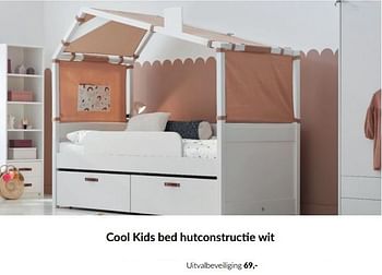 Aanbiedingen Cool kids bed hutconstructie wit uitvalbeveiliging - Cool Kids - Geldig van 14/09/2022 tot 17/10/2022 bij Babypark