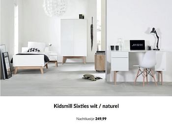 Aanbiedingen Kidsmill sixties wit - naturel nachtkastje - Kidsmill - Geldig van 14/09/2022 tot 17/10/2022 bij Babypark