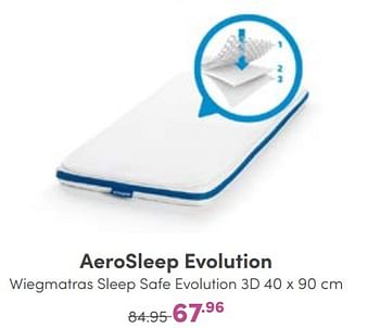 Aanbiedingen Aerosleep evolution wiegmatras sleep safe evolution 3d - Aerosleep - Geldig van 25/09/2022 tot 01/10/2022 bij Baby & Tiener Megastore
