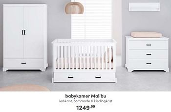 Aanbiedingen Babykamer malibu - Huismerk - Baby &amp; Tiener Megastore - Geldig van 25/09/2022 tot 01/10/2022 bij Baby & Tiener Megastore