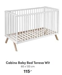 Aanbiedingen Cabino baby bed teresa wit - Cabino - Geldig van 25/09/2022 tot 01/10/2022 bij Baby & Tiener Megastore