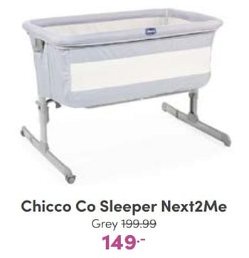 Aanbiedingen Chicco co sleeper next2me grey - Chicco - Geldig van 25/09/2022 tot 01/10/2022 bij Baby & Tiener Megastore