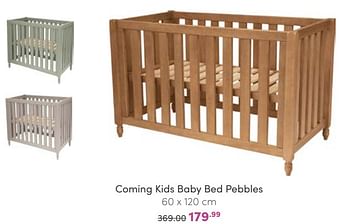 Aanbiedingen Coming kids baby bed pebbles - Coming Kids - Geldig van 25/09/2022 tot 01/10/2022 bij Baby & Tiener Megastore