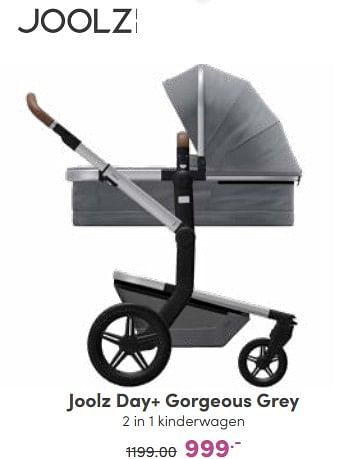 Aanbiedingen Joolz day+ gorgeous grey 2 in 1 kinderwagen - Joolz - Geldig van 25/09/2022 tot 01/10/2022 bij Baby & Tiener Megastore