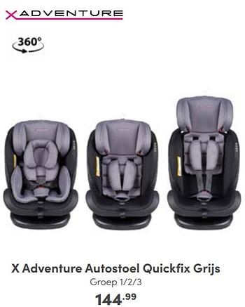 Aanbiedingen X adventure autostoel quickfix grijs - Xadventure - Geldig van 25/09/2022 tot 01/10/2022 bij Baby & Tiener Megastore