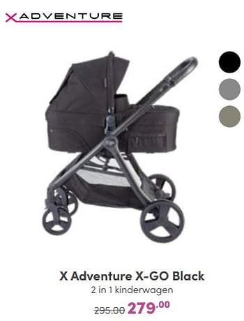 Aanbiedingen X adventure x-go black 2 in 1 kinderwagen - Xadventure - Geldig van 25/09/2022 tot 01/10/2022 bij Baby & Tiener Megastore