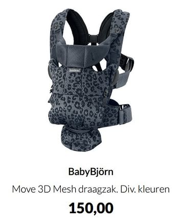 Aanbiedingen Babybjörn move 3d mesh draagzak - BabyBjorn - Geldig van 20/09/2022 tot 17/10/2022 bij Babypark