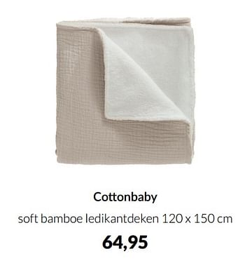 Aanbiedingen Cottonbaby soft bamboe ledikantdeken - Cottonbaby  - Geldig van 20/09/2022 tot 17/10/2022 bij Babypark