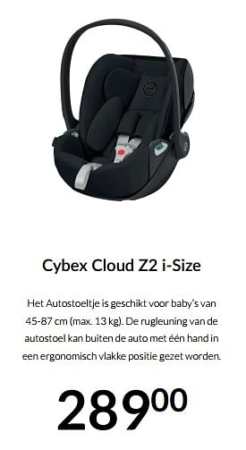 Aanbiedingen Cybex cloud z2 i-size - Cybex - Geldig van 20/09/2022 tot 17/10/2022 bij Babypark
