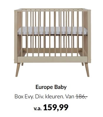 Aanbiedingen Europe baby box evy - Europe baby - Geldig van 20/09/2022 tot 17/10/2022 bij Babypark