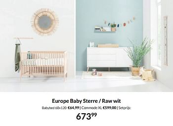 Aanbiedingen Europe baby sterre - raw wit - Europe baby - Geldig van 20/09/2022 tot 17/10/2022 bij Babypark
