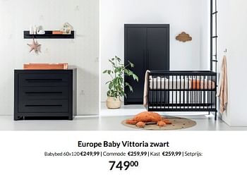 Aanbiedingen Europe baby vittoria zwart - Europe baby - Geldig van 20/09/2022 tot 17/10/2022 bij Babypark