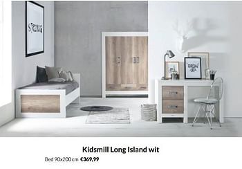 Aanbiedingen Kidsmill long island wit bed - Kidsmill - Geldig van 20/09/2022 tot 17/10/2022 bij Babypark