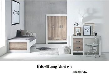 Aanbiedingen Kidsmill long island wit kapstok - Kidsmill - Geldig van 20/09/2022 tot 17/10/2022 bij Babypark