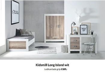 Aanbiedingen Kidsmill long island wit ledikantlade grijs - Kidsmill - Geldig van 20/09/2022 tot 17/10/2022 bij Babypark
