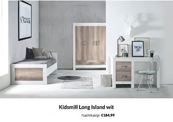 Aanbiedingen Kidsmill long island wit nachtkastje - Kidsmill - Geldig van 20/09/2022 tot 17/10/2022 bij Babypark