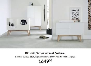 Aanbiedingen Kidsmill sixties wit mat - naturel - Kidsmill - Geldig van 20/09/2022 tot 17/10/2022 bij Babypark