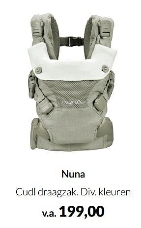 Aanbiedingen Nuna cudl draagzak - Nuna - Geldig van 20/09/2022 tot 17/10/2022 bij Babypark